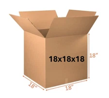 18" x 18" x 18" CARDBOARD BOX - 200 lb - SINGLE BOX