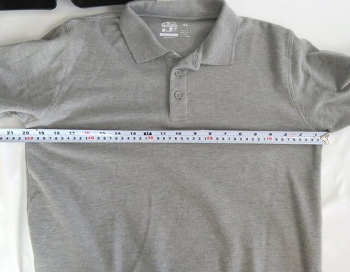 ALL UNIFORM WEAR Polo Shirt Long Sleeve Boys Girls Size 16 Gray COTTON BLEND - Picture 4 of 5