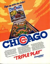 Chicago Cubs Gottlieb Pinball Flyer / Brochure / Ad Mint