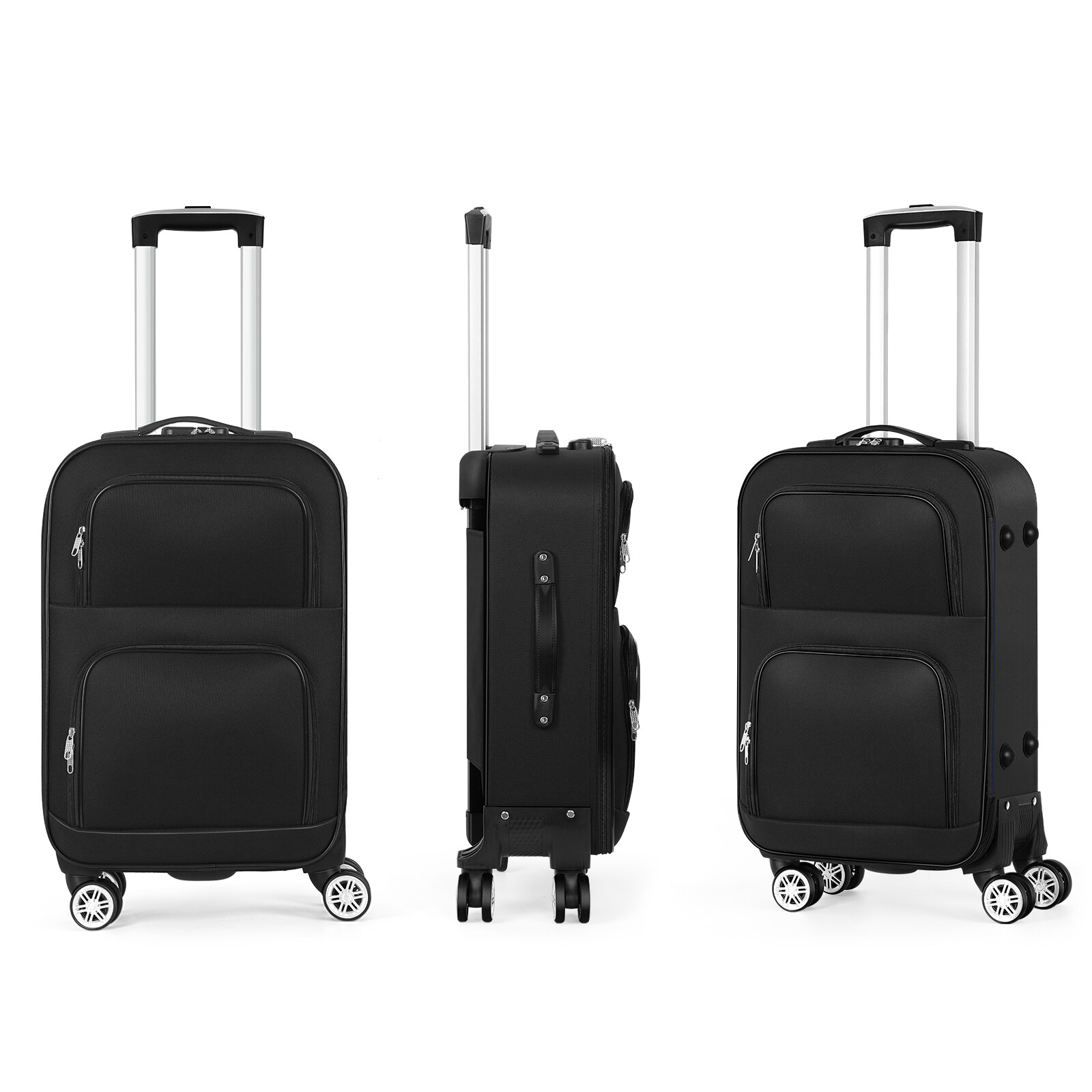 Luggage Sets 2 Piece Soft Side Suitcase with Spinner Wheels Carry On