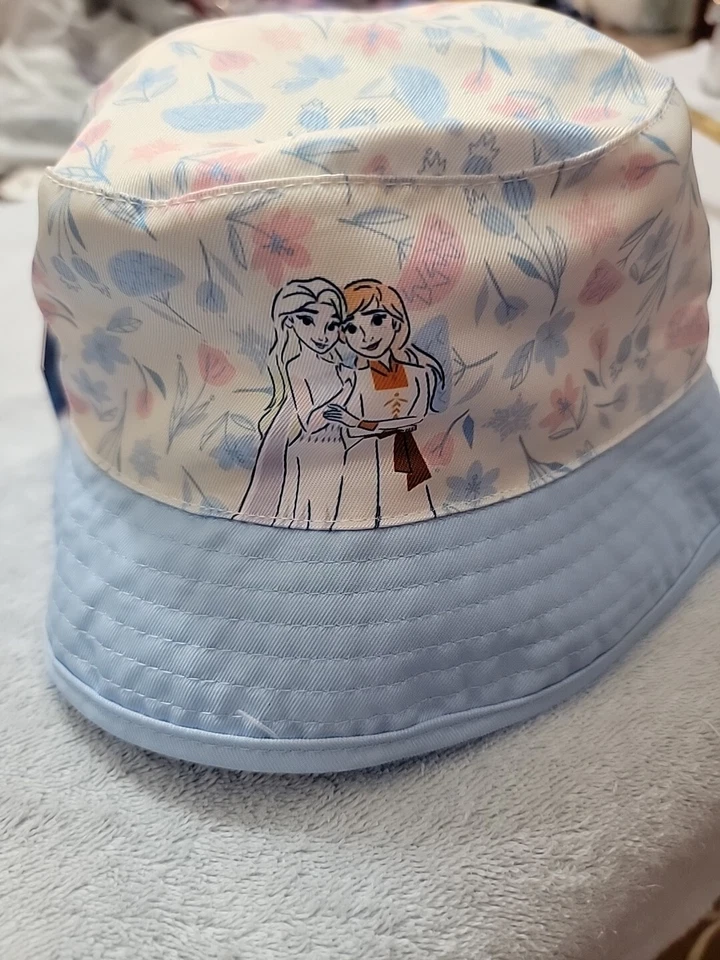Frozen Elsa & Anna Reversible Bucket Hat Blue/ Pink/ White OSFM Berkshire - Image 3 of 4