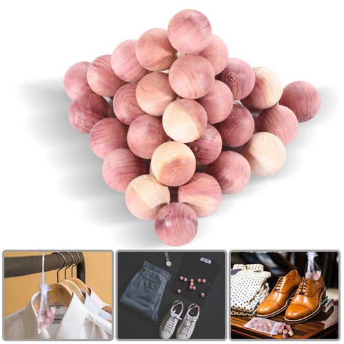 Aromatic Cedar Balls for Clothes Storage 100% Natural Red Cedar Wood W/Satin Bag - Picture 11 of 12