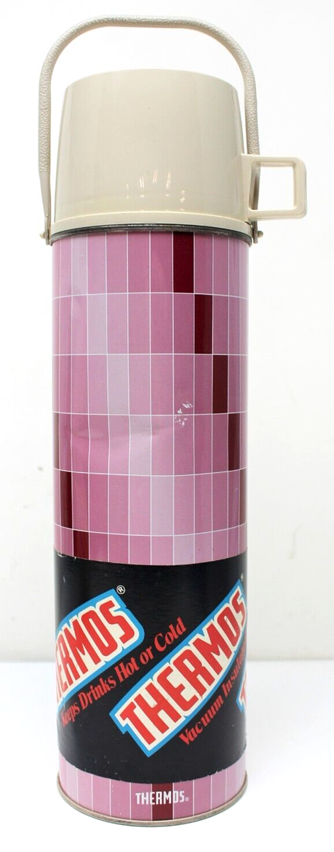 VTG '83 Thermos Vacuum Insulated Bottle w Handle 1 QT #2410H Pink