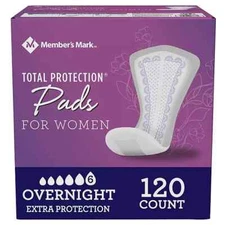 Member's Mark  Overnight Pad for Women (120 ct.)