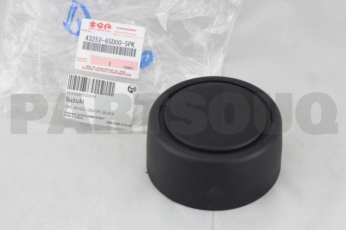 4325265D005PK Genuine Suzuki CAP, WHEEL CENTER (BLACK) 43252 4325265D005PK Genuine Suzuki CAP, WHEEL CENTER (BLACK) 43252