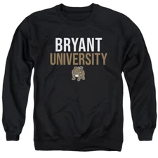 Bryant University Adult Crewneck Sweatshirt Stacked, Black, S-3XL