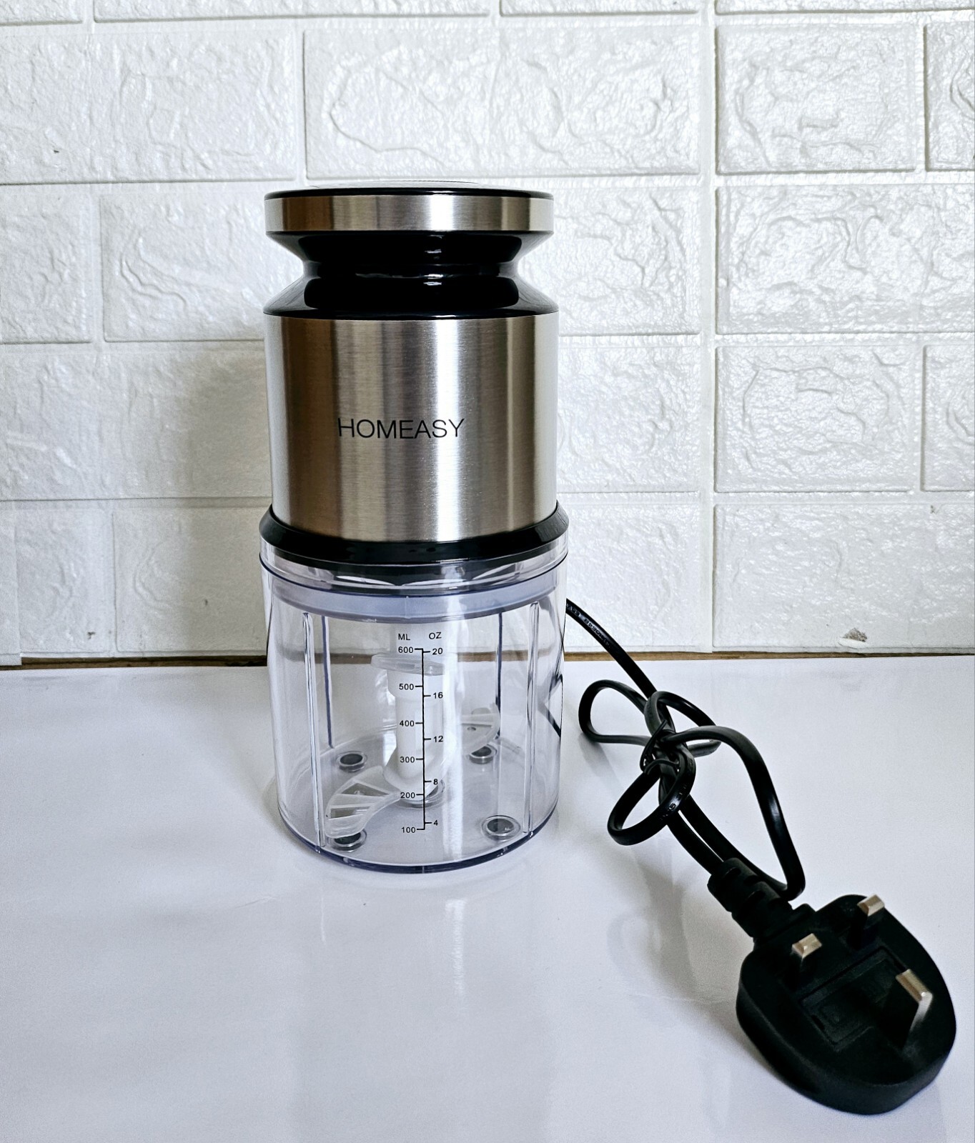 USED Mini Meat Grinder, Homeasy Food Processor Grinder Stainless Steel