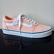 Vans Women's Ward Canvas Sneaker in Vibrant Refreshing Tropical Peach Color