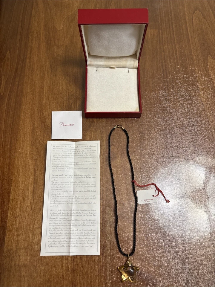 Auténtico Collar Gargantilla Baccarat 18K Champagne Starlet Cordón Negro Con Caja Foto 4 de 4
