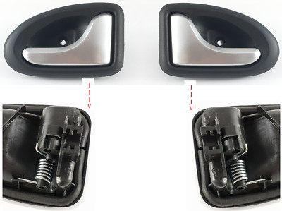 Renault Megane Scenic Clio 2 2x DOOR HANDLE INSIDE HANDLE LEFT RIGHT SILVER
