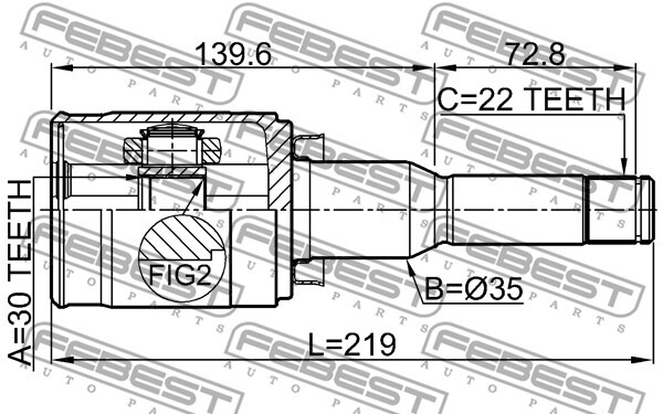 1011-T300LH FEBEST Joint Kit, drive shaft for CHEVROLET,CHEVROLET (SGM),HOLDEN