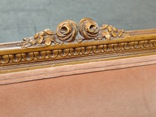 Stunning French Carved Wood Pink Rose Velvet ...