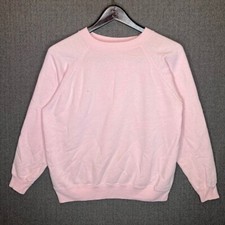 Hanes Her Way Sweatshirt Women's Large Pink Pullover Blank 90s Vintage