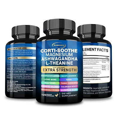 XEMENRY Corti-soothe Magnesium Ashwagandha L-theanine - Relieve Stress, Adrenal Support