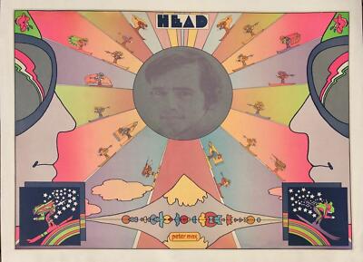 Peter Max, Kopf, Leinen Verstärkt Poster