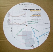 JVC/Victor UA-7082 Custom Designed Tonearm Cartridge Stylus Alignment Protractor