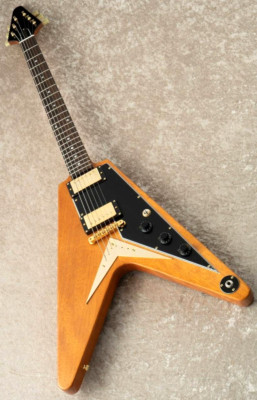 EDWARDS E-FV-VINTAGE Antique Natural Flying V Type Electric Guitar