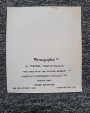 Vintage Tattoo Business Card,Dermagraphics by Carol Nightingale