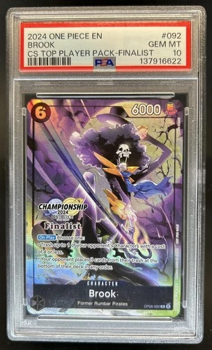 2024 One Piece CS Top Player Pack Finalist Brook #OP06-092 PSA 10 GEM MINT