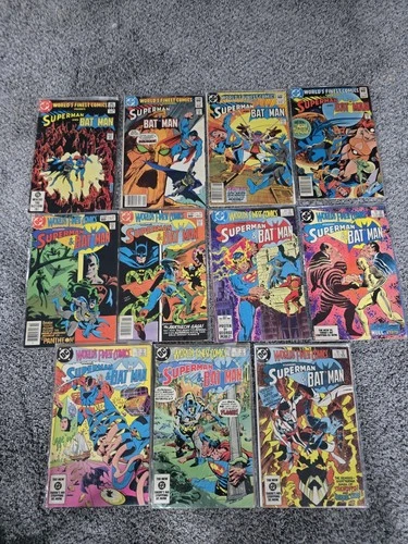 World's Finest Superman And Batman Comic Book Lot Of  11 Vintage DC Comics