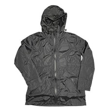 AJOOCUE Black Hooded Rain Jacket Women's Small Full Zip Lightweight Coat