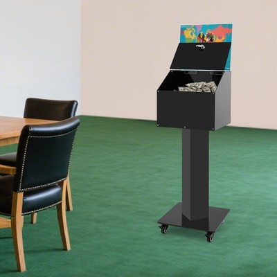 Suggestion Box with Lock and Key, Ballot Box with Sign Holder, Donation Box