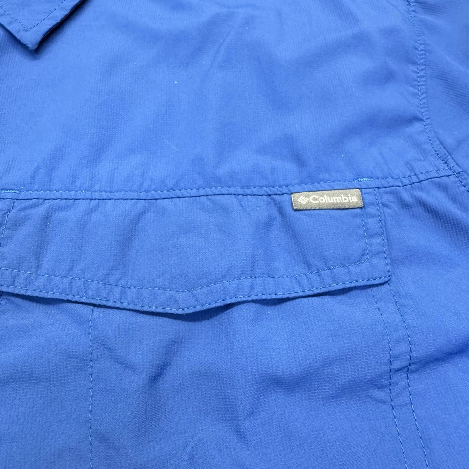 Camisa Columbia Para Hombre Extra Grande Azul Omni Escudo Manga Larga Abotonada Pesca Foto 2 de 4