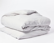 Coyuchi Organic Relaxed Linen Duvet Cover Fog Grey King Size NWT 548