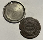 Barber Half Dollar / Large Cent Magicians Coin — Two Piece