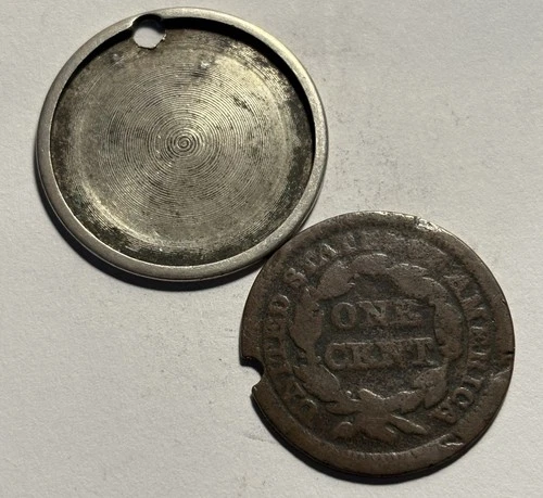 Barber Half Dollar / Large Cent Magicians Coin — Two Piece