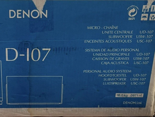 Denon D-107 Home Audio System Receiver CD Player 2.1 Channel Subwoofer Radio| - Image 4 of 4