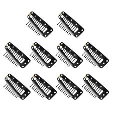 10pcs Chunni Clips With Safety Pins, 10-Teeth Hair Extension Snap Clip, Invis...