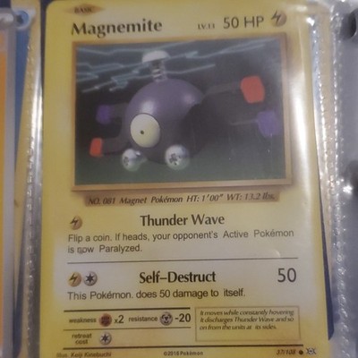 Pokémon Magnemite 37/108 Evolutions Regular Magnet Type 50HP 50 Attack Card