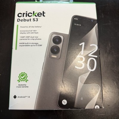 New Cricket Debut S3 - 5G LTE 64GB Charcoal Black - Cricket Wireless Locked