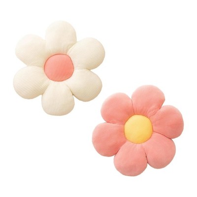 Zhixan 2 Stück Blumenkissen, niedliches ästhetisches Preppy Room Standard, rosa, weiß 