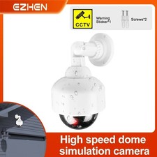 Dummy Fake Dome Security Camera Blinking LEDs Flashing Light CCTV Surveillance