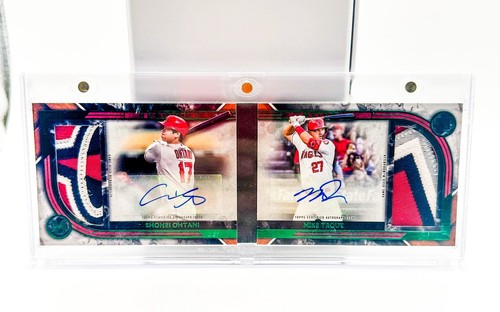 TOPPS OHTANI AND TROUT AUTO BOOKLET 1/1. GAME WORN LOGO PATCHES *HOLY GRAIL* - Picture 1 of 2