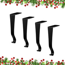 Set of 4 Christmas Stocking Holders Metal Coating Stockings Hangers Fireplace Ga