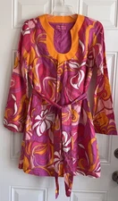 Banana Republic x Trina Turk Silk Blend Pink Swirl Printed Bonita Tunic Dress 6