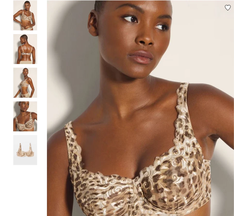 Soma Sensuous Lace 36DD Bra Unlined Full Coverage Animal Aura White Smoke - Image 2 of 3