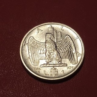 Regno d'Italia Moneta 1 Lira 1936 XIV RARA