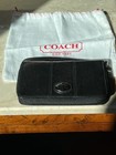 "COACH" Vtg WRISTLET WALLET ZIP AROUND-HORSE & CARRIAGE COACH LOGO *Blk LEATHER — photo 6