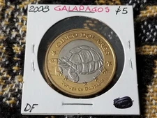 Galapagos Islands 5 Dollars 2008 Almost Uncirculated Fantasy Issue Tariff Incl