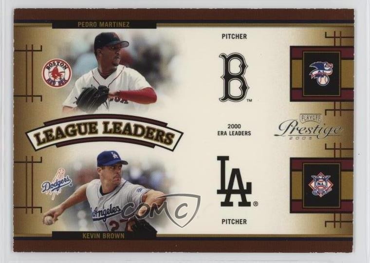2005 Playoff Prestige League Leaders Quads Kevin Brown Randy Johnson HOF 7v7