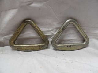 Pair pof 20 000 Lbs MBS Rigging Lifting Triangle Rings 5 3/4" X 4 3/4"