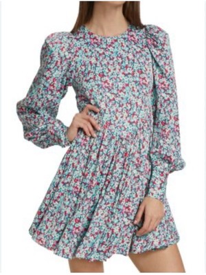 Rotate Birger Christensen Floral Women  Dress - Pink and Blue Size 38