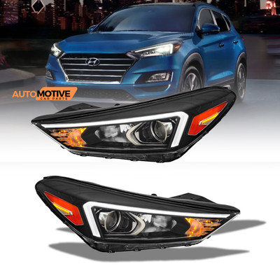 For 2019-2021 Hyundai Tucson Headlight Assembly Halogen Lamps LED DRL Left+Right