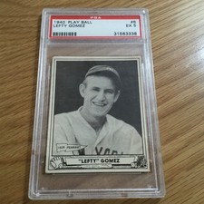 1940 Play Ball Lefty Gomez Baseball Card New York Yankees PSA 5