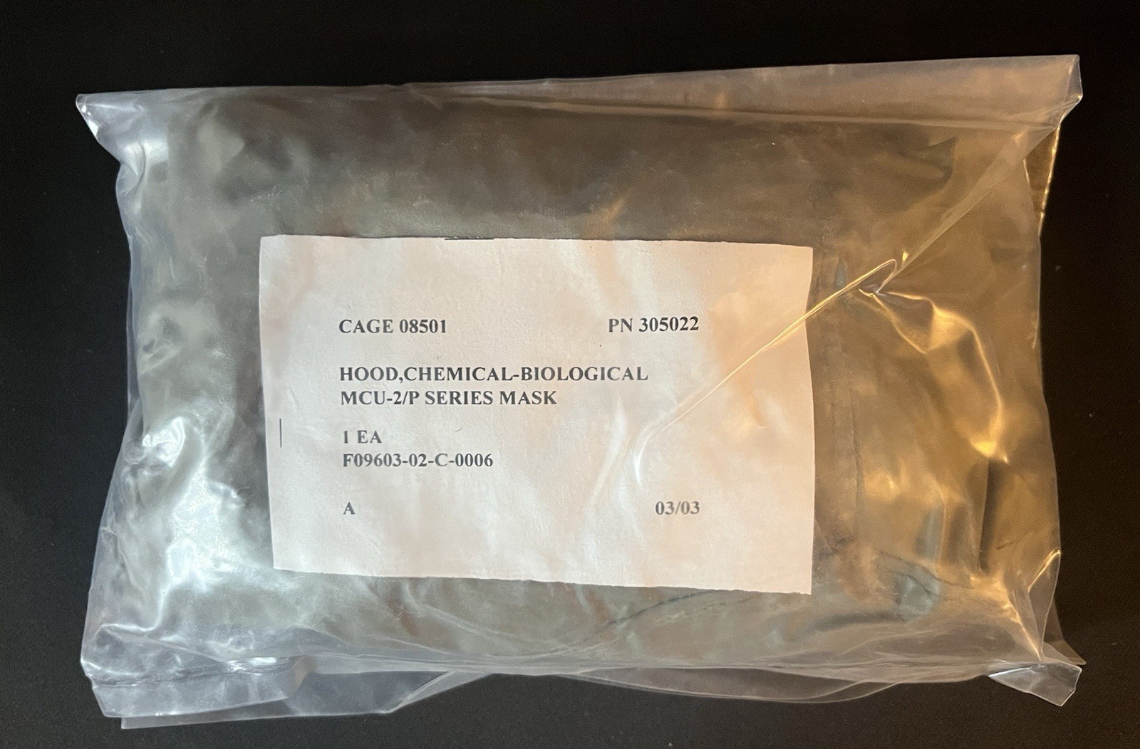 MCU-2/P Gas Mask Hood PN 305022 Chemical Biological Protective Hood NEW ...