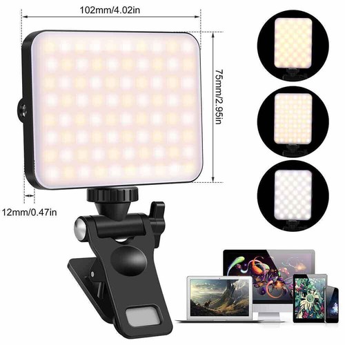 Adjustable 80 LED Selfie Light Flash Clip Rechargeable For All Phones & Laptops - 第 2/17 張圖片